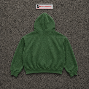 Sudadera con Capucha Verde para Hombre, Estilo Casual, con Cierre, Corte Regular, Felpa de Algodón, Estampado Otoñal, Logotipo Frontal, FASHIONAB - Product Image 6