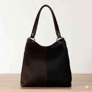 Bolso Tote de Cuero Genuino Resistente para Mujer, con Cierre Abierto, Moda Verano/Otoño, Tamaño Personalizable, Alta Calidad LHTB-0068 - Product Image 1