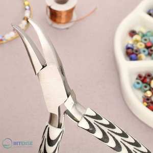 คีมปากแหลมสแตนเลส ลายม้าลาย ด้ามจับสบาย พร้อมสปริงคู่ สำหรับทำสร้อยข้อมือ - Product Image 4