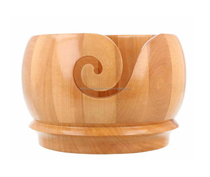 Best Selling Customize Handmade Wooden Yarn Bowl <b>Wool</b> Bowl Yarn Holder Wooden Bowl for Knitting - Product Image 2