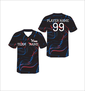 Custom Black Neon Wave Baseball Jersey Moisture Wicking Sublimated Team Uniform Button Up <b>Athletic</b> Shirt OEM ODM - Product Image 1