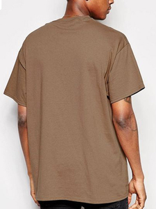Camiseta de Cuello Alto Blanca para Hombre, Manga Corta, Corte Regular, 100% Algodón Jersey, Color Sólido Informal, Tejido de Punto, Largo Regular - Product Image 5