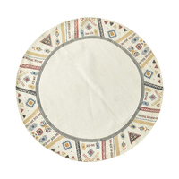 Tapis rond en laine tissé à la main en forme de tranches de pastèque, rouge et vert, tapis fantaisie pour la décoration de la chambre d'enfant et de la salle de jeux