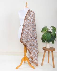 New Collection Combed Cotton Lightweight Voile Fabric Hand Block Floral Printed <b>Sarong</b> for Women <b>Beach</b> Wrap - Product Image 1