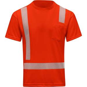 ชุดใส่ทำงานแขนสั้นสำหรับผู้ชายเสื้อทีออฟสีขาวแดง - Product Image 1