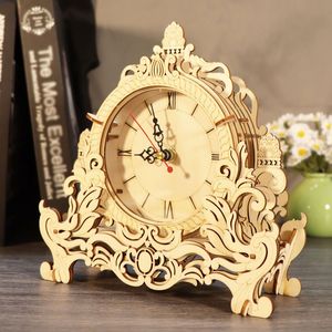 Kit de Modelo de Reloj de Madera 3D - Bloques de Construcción Arquitectónicos DIY, Decoración de Escritorio, Regalo Creativo - Product Image 1