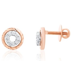 Pendientes de oro con diamantes naturales de primera calidad para mujer, elegantes, redondos, con corte brillante, joyería de moda nupcial, regalo, oro rosa, tamaño regular - Product Image 6