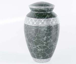 Urne funéraire en métal pour cendres, urne commémorative grise craquelée, vase de table souvenir, gravure personnalisée pour usage funéraire - Product Image 2
