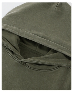 430g Vintage Washed Hoodie Heavyweight Streetwear 100% Cotton French Terry <b>Fabric</b> Double Layer Wholesale Customized - Product Image 4