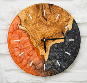 Reloj de pared de resina epoxi premium y madera para regalo, decoración del hogar, hecho a mano, reloj de madera pulido y liso para restaurante, hotel. - Product Image 4