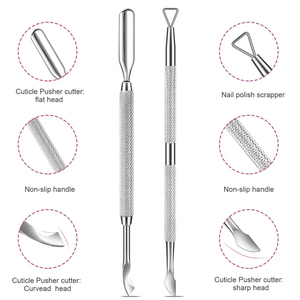 Herramienta de manicura de acero inoxidable duradera con diseño de doble punta para salón de belleza y uso personal - Product Image 4