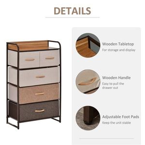 Cassettiera Chester Contemporanea Moderna in Metallo/Rattan/Acciaio con Cassetti in MDF Stile Nordico per Soggiorno e Seminterrato - Product Image 4