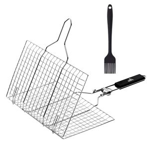 Accessori per barbecue in acciaio inossidabile-cestino per griglia da esterno per pesce e verdure per grigliate e barbecue - Product Image 1