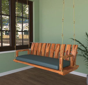 Elegante columpio Jhula de madera con amortiguación para máxima comodidad y momentos acogedores al aire libre - Product Image 5