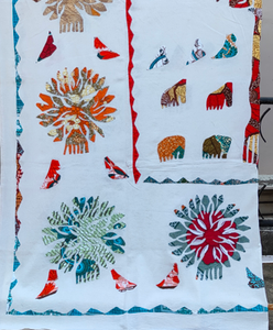 Bedsheet Luxury Tree of Plant Applique Indian Bed Sheet Design Wholesale Handmade <b>Bedding</b> Cotton - Product Image 2