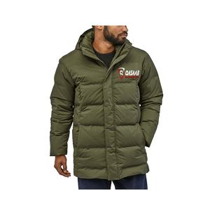 Vestes d'hiver tendance pour hommes, à capuche, longues fermetures éclair, patchwork, décontractées, brillantes, doudounes - Product Image 4