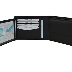 Cartera Larga Unisex de Cuero Genuino con Múltiples Ranuras para Tarjetas y Ventana para Identificación, Diseño Minimalista con Cierre Plegable - Product Image 1