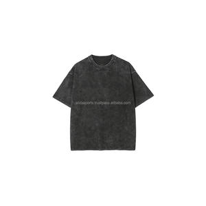 T-shirts personnalisés pour hommes T-shirt à ourlet brut 100% coton Oversize Boxy Cropped Street Wear avec impression DTG - Product Image 6