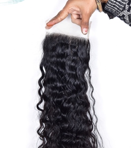 Wholesale Unprocessed Virgin Indian Human Hair 4*4 Closure Wavy Cuticle Alignment Deep Natural Wave <b>Extensions</b> - Product Image 4