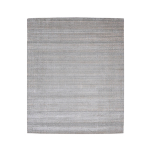 Modern Minimalist Hand-Loomed Wool Area <b>Rug</b> 2x3-Blue & <b>Grey</b> Stripe Accent Carpet for <b>Living</b> <b>Room</b> - Product Image 2