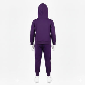 Ensembles de survêtements à capuche coupe-vent noirs pour garçons, grande taille, collection automne, personnalisables, 100 % coton, vêtements de loisirs - Product Image 4