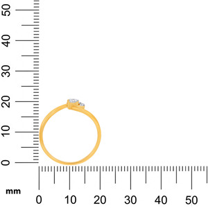 Bague Bypass en Or Jaune 14K avec Diamants et Accents en Or Blanc – Élégant Trio de Clusters et Sertissage Pavé - Product Image 5