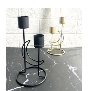 เชิงเทียนสไตล์วินเทจรูปนางเงือกสำหรับงานแต่งงานที่สร้างสรรค์รูปทรงเรขาคณิตศิลปะเหล็กที่ใช้ในบ้านโลหะเคลือบทอง - Product Image 5