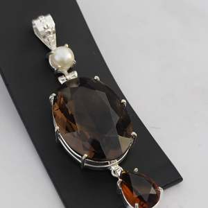 Hermoso Colgante de Cuarzo Perlado Ahumado, Plata de Ley 925, Joyería Hecha a Mano, Regalo para Mujer, Cumpleaños, Diseño Único - Product Image 2