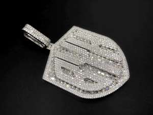 Pendentif personnalisé taille baguette émeraude, serti de diamants de laboratoire, en argent 925 massif, or véritable 10K, testeur d'or, style Hip Hop, or blanc, bijoux en diamant - Product Image 5