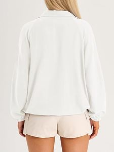 Quarter Zip Pullover Women UPF 50+ <b>Lightweight</b> Windbreaker <b>Jacket</b> <b>Running</b> Hiking Outdoor Pullover with Pocket - Product Image 3