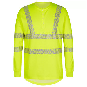High Visibility Reflective Safety Workwear <b>Hi</b> <b>Vis</b> Long Sleeve <b>T</b>-<b>Shirts</b> Working Construction Reflective Tape Working <b>T</b>-<b>Shirts</b> - Product Image 1