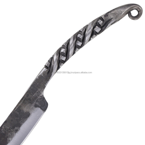 Cuchillos profesionales de chef de cocina de acero al carbono, cuchillo vikingo de forja manual con Funda de cuero, gran oferta - Product Image 4