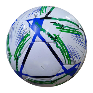 Ballon de football Lawd Sports, motif blanc bleu vert, taille 5, durable, léger, écologique, emballage en sac OPP - Product Image 1