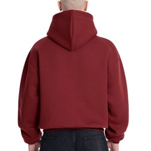 Custom High Quality Oversized Hoodie Heavyweight Cotton Pullover No Drawstring Streetwear Men Sweatshirt OEM ODM - Product Image 2