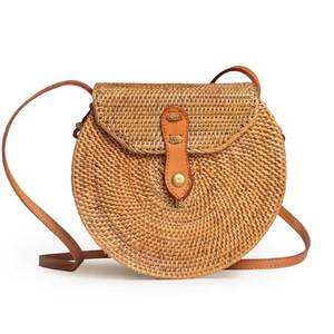 Bolso de Mano de Ratán de Moda para Mujer, Bolso de Mimbre Hecho a Mano en Vietnam para Viajes a la Playa, Compras y Viajes de Fin de Semana - Product Image 6