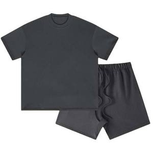 Ensemble de survêtements décontractés deux pièces de haute qualité, t-shirt et short, en coton et polyester, pour l'été - Product Image 5