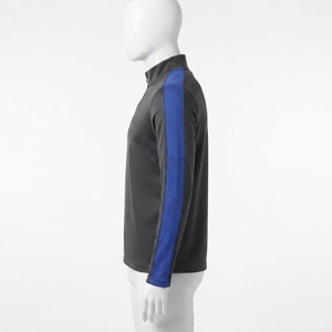 เสื้อแจ็คเก็ตแทร็คแบบซิปครึ่งตัวสำหรับผู้ชาย OEM แบบกำหนดเอง แขนยาว เสื้อสเวตเชิ้ตออกกำลังกาย ระบายอากาศได้ดี เหมาะสำหรับการฝึกซ้อมในยิม วิ่ง และเล่นกีฬา - Product Image 6