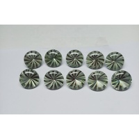 Saphir vert clair de 13 mm créé en laboratoire, taille concave demi-parapluie, traité thermiquement, pierre précieuse lâche avec jeu de couleurs pour la fabrication de bijoux