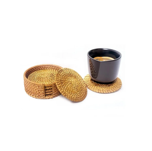 Wholesale Manufacture Handmade Woven Coasters 6 Pcs Kitchenware Set For <b>Juice</b>/Wine <b>Glasses</b> holder/Coasters - Product Image 3