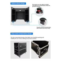 Cabina de DJ Plegable con Pantalla LED, Portátil con Ruedas, Cabina de DJ Curva con Pantalla LED Móvil para Fondo de Escenario, Promoción de Bares