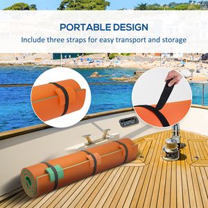 Tappetino Galleggiante Arancione a Forma di Foglia di Ninfea 9FT X 6FT per 2 Adulti, per Lago, Piscina, Oceano, Spiaggia e Nautica - Product Image 6