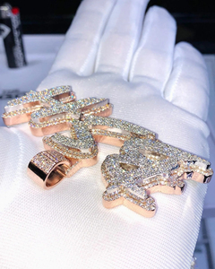 Collier pendentif croix vintage le plus populaire, plaqué argent, serti de diamants de laboratoire Moissanite couleur D VVS, certifié GIA - Product Image 3