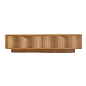 Mesa de Centro Contemporánea de Madera de Teca Maciza con Ranuras, con Cajones de Almacenamiento, Mesa de Centro de Lujo para Sala de Estar, Muebles para Hotel y Villa - Product Image 1