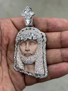 Colgante de Jesús con Moissanita Helada, Plata 925, Joyería Hip Hop, 7-8CT, Engaste de Garras, Bañado en Oro Rosa, para Hombre - Product Image 5