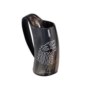 Mug en corne de buffle Viking, écologique, fait main, d'inspiration médiévale, poli, authentique, pour Noël et anniversaire - Product Image 2