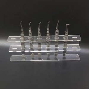 Pince à épiler de précision antistatique durable en acier inoxydable japonais brun foncé ASB avec logo personnalisé et poignée diamantée pour extensions de cils - Product Image 4