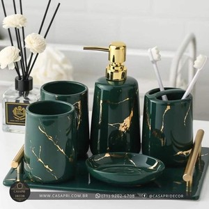 Juego de Baño Moderno de Resina en Oferta, para Decoración de Baños, Incluye Vaso, Dispensador de Loción y Bandeja, Disponible a un Precio Accesible - Product Image 4