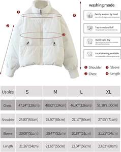Blouson court matelassé pour femme, nouveau design, manteau d'hiver personnalisé, en tissu court tissé, chauffant et coupe-vent - Product Image 5