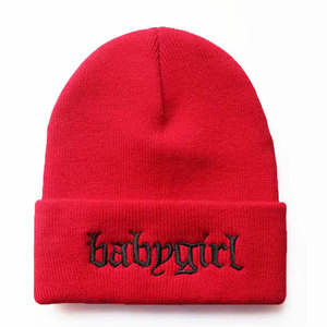 Bonnet en acrylique tricoté à la main personnalisé, imprimé par sublimation, avec décoration en strass, respirant, imperméable, couleur unie, hiver - Product Image 1