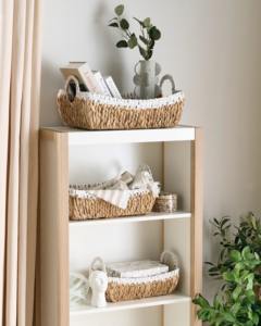 Ensemble de 3 paniers en jacinthe d'eau, naturels, faits à la main, pour le rangement, vente en gros, écologiques, fabriqués au Vietnam - Product Image 4